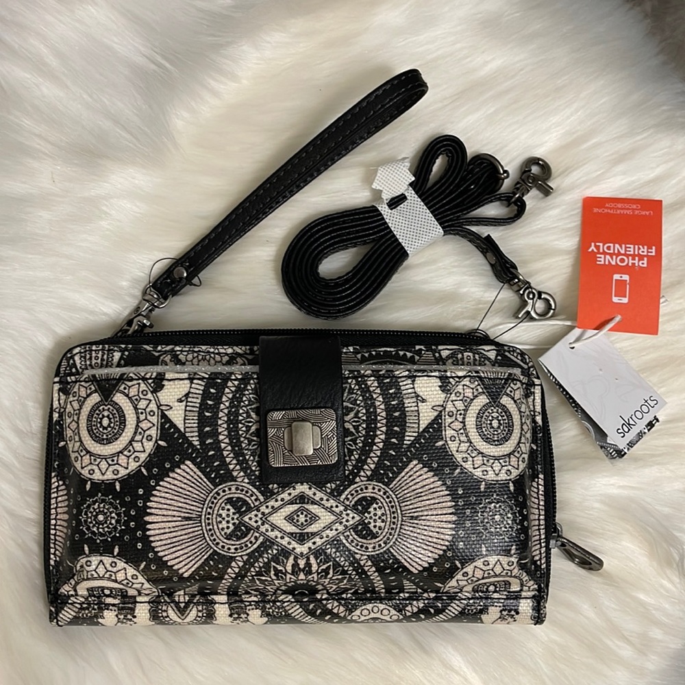 Sakroots Artist Circle Large Smartphone Crossbody Wristlet